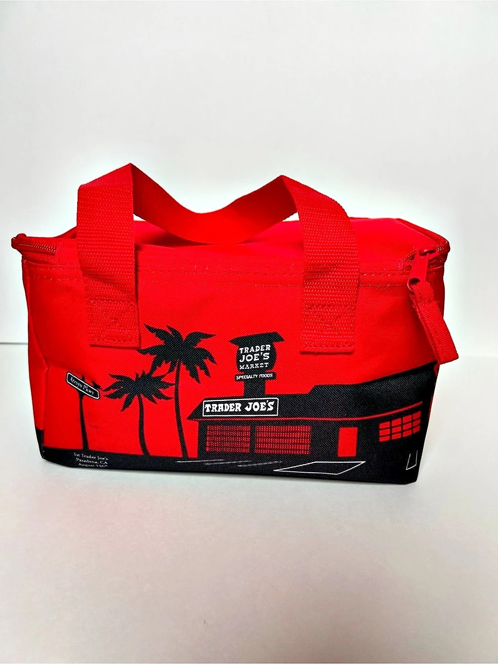 Trader Joe's Mini Insulated Bag Red & Black